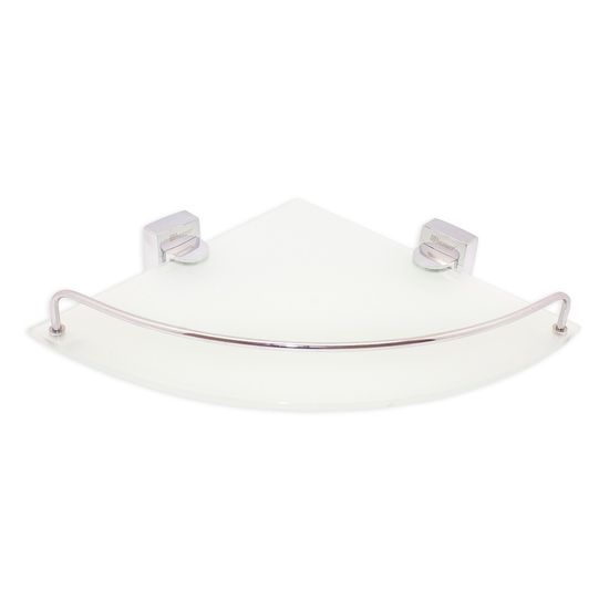 Полка угловая стеклянная на стальном креплении Besser BS 8817 (28,5х28,5х6 см)