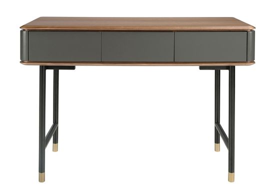 Консоль с ящиками 7171/CP2308DK из темно-серого дерева с ореховой столешницей