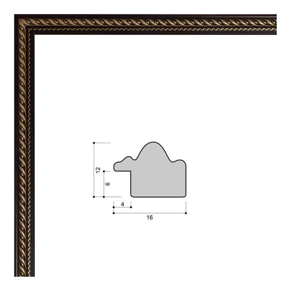 Фоторамка пластиковая 15х21 см, темно-коричневый, фактура орнамент, арт. 1521.144277