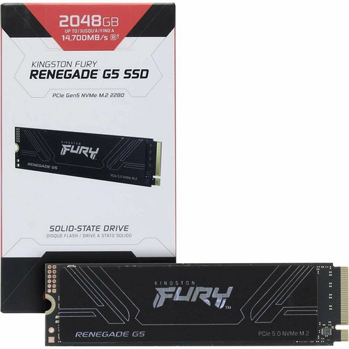 Жесткий диск SSD M.2 2Tb Kingston FURY Renegade G5, 14700/14000MBs, 2200000 IOPS, TLC 3D NAND, PCI-E5.0x4 (SFYR2S/2T0)