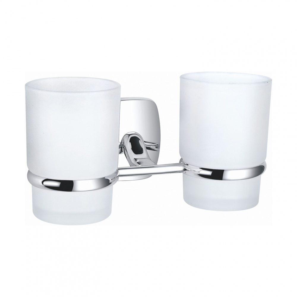Два стакана для зубных щеток с держателем WONZON & WOGHAND PORTO, Хром (WW-1801)