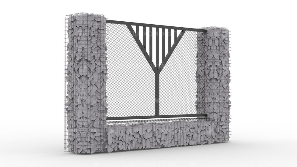 Забор из сетки рабицы ZBR0185