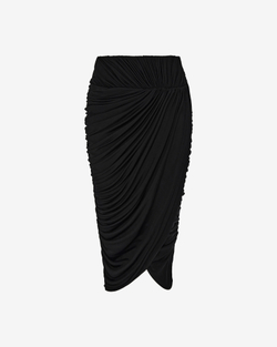 Юбка миди из трикотажа со сборкой