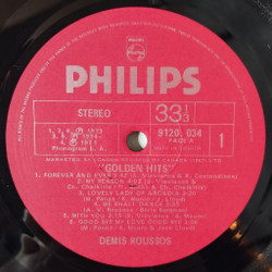 Винтажная виниловая пластинка LP Demis Roussos Golden Hits (France 1975) From Souvenirs To Souvenirs