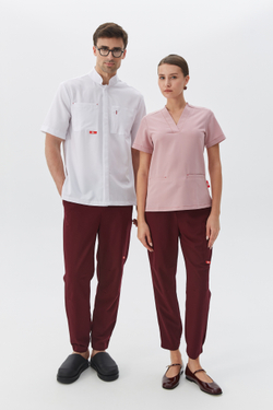 Джоггеры медицинские унисекс Кайтеки, бордо