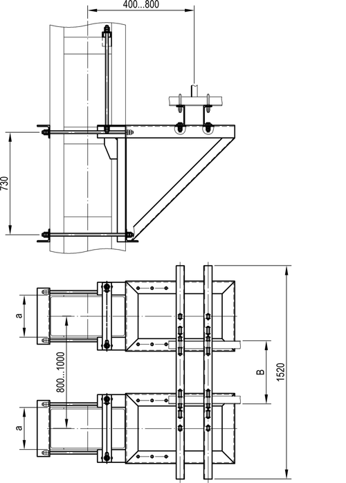 Опорные столики для сдвоенных опор