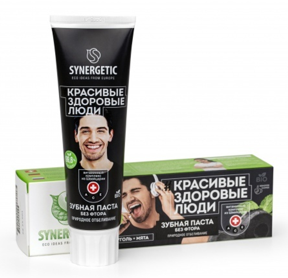 Synergetic Зубная паста Природное отбеливание 100гр. *6*12