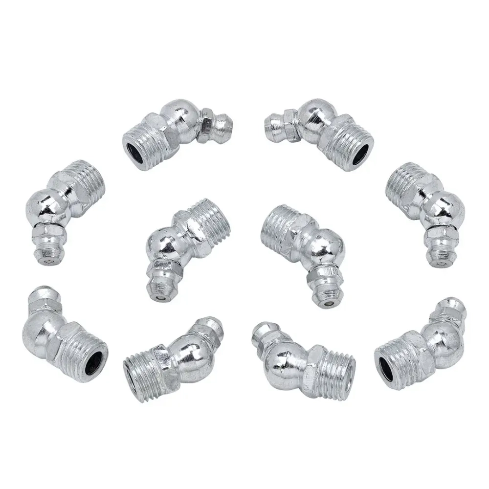 Пресс-масленка 10мм угловая (45град.), комплект 10 шт. RockForce RF-GN-01-45-10MM