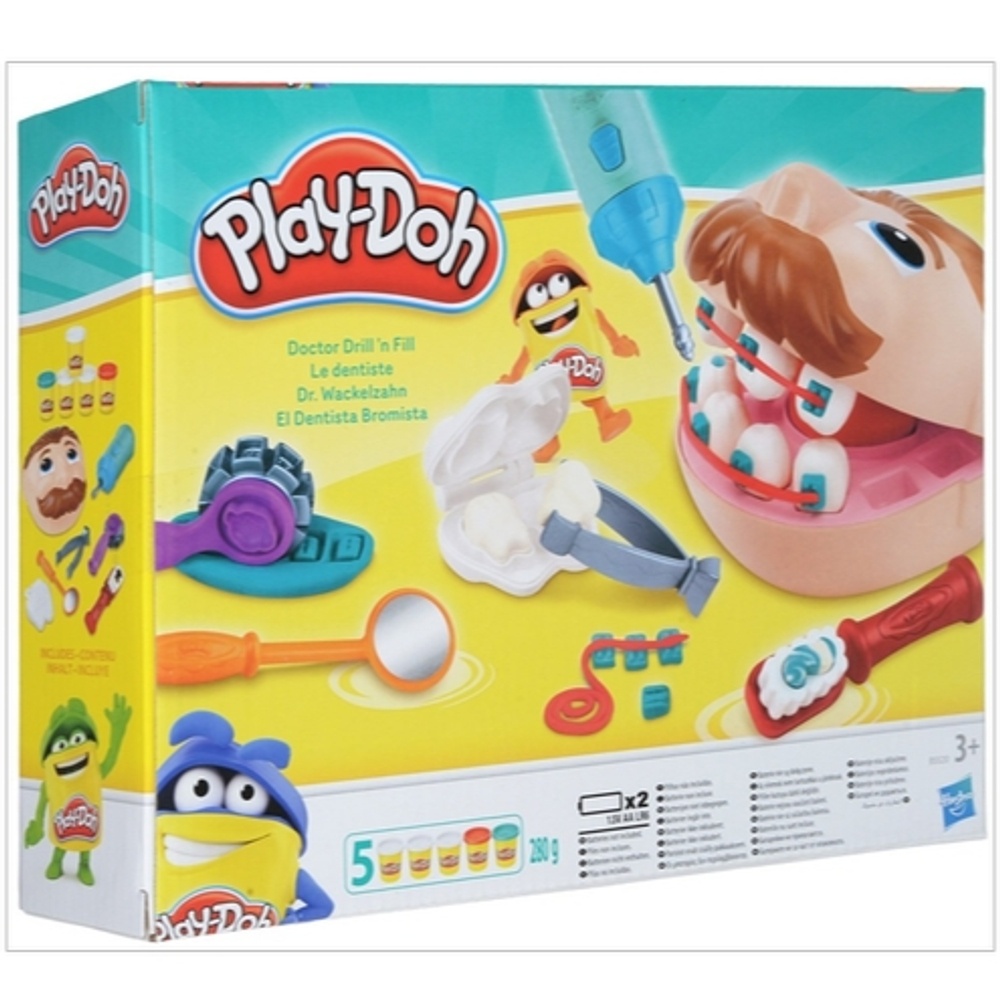 Игровой набор для лепки, набор пластилина Play-Doh, Плей До "Мистер Зубастик - Стоматолог"