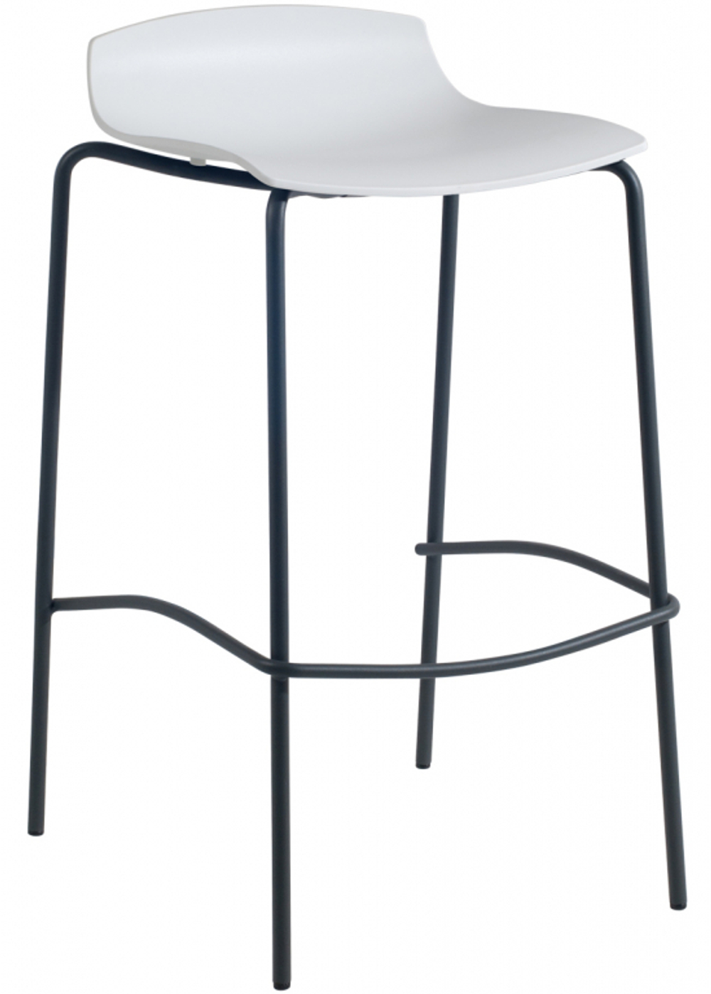 Табурет пластиковый барный Papatya X-Treme BSS Pro, антрацит, белый