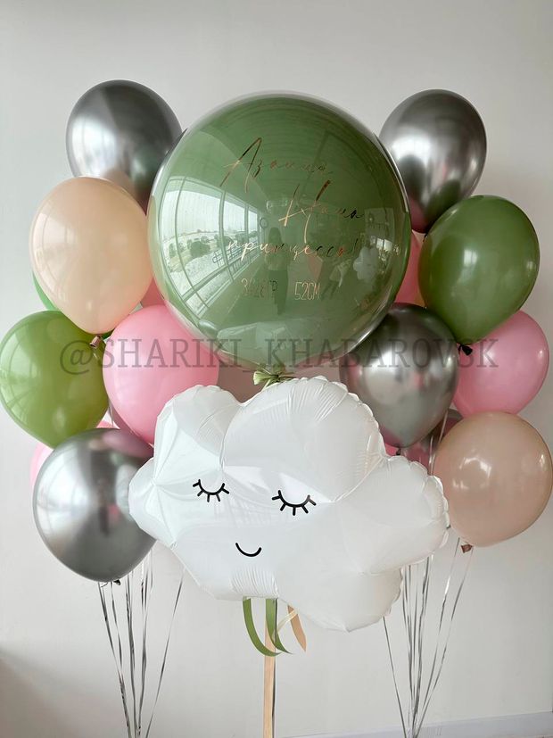 Воздушные шары на выписку для девочки №8056