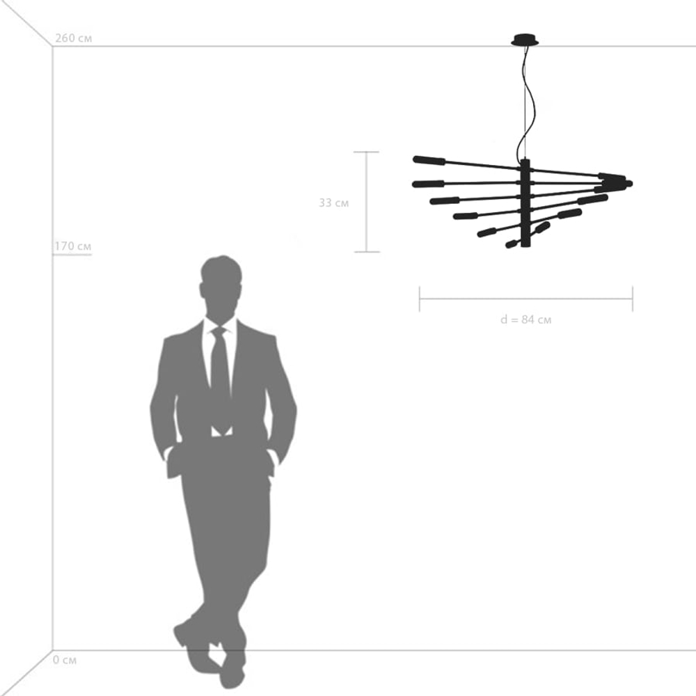 733127 Люстра RAGNO 12х40W G9 ЧЕРНЫЙ МАТОВЫЙ