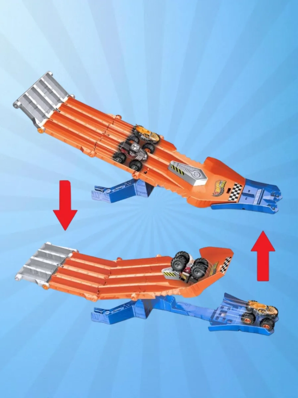 Автотрек трек Хот Вилс Монстр Трак Разгром в спуске JFR07