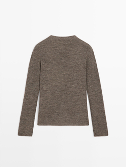 Massimo Dutti Кардиган из смесовой шерсти с V-образным вырезом, норка