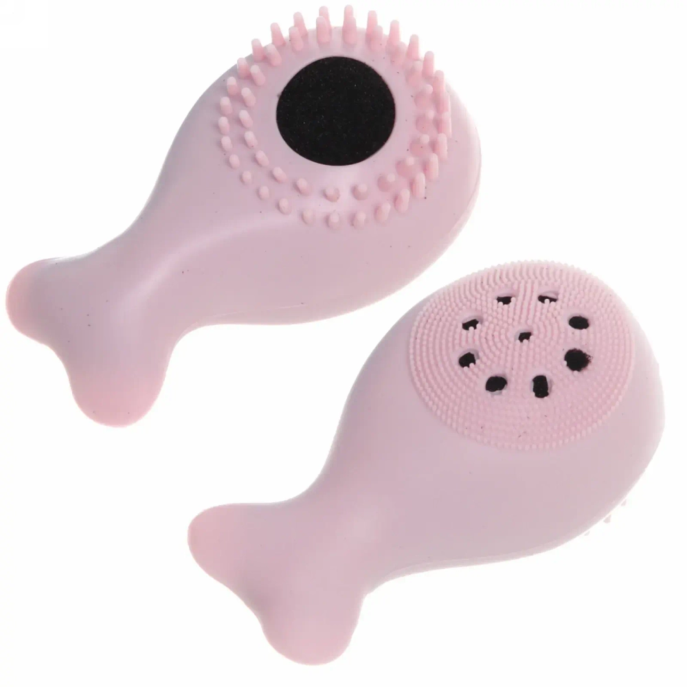 Спонж для умывания и бережного пилинга «Yuoki - Toki», рыбка, цвет розовый и голубой, 10,5*6,5см