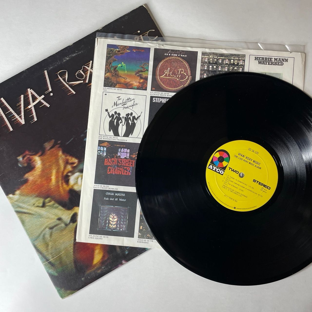 Винтажная виниловая пластинка LP Roxy Music, Viva, Roxy Music, The Live Roxy Music Album (США 1976)