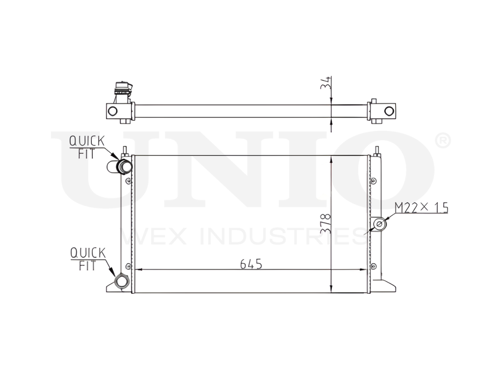 Радиатор охлаждения двигателя UNIO RAD-10109