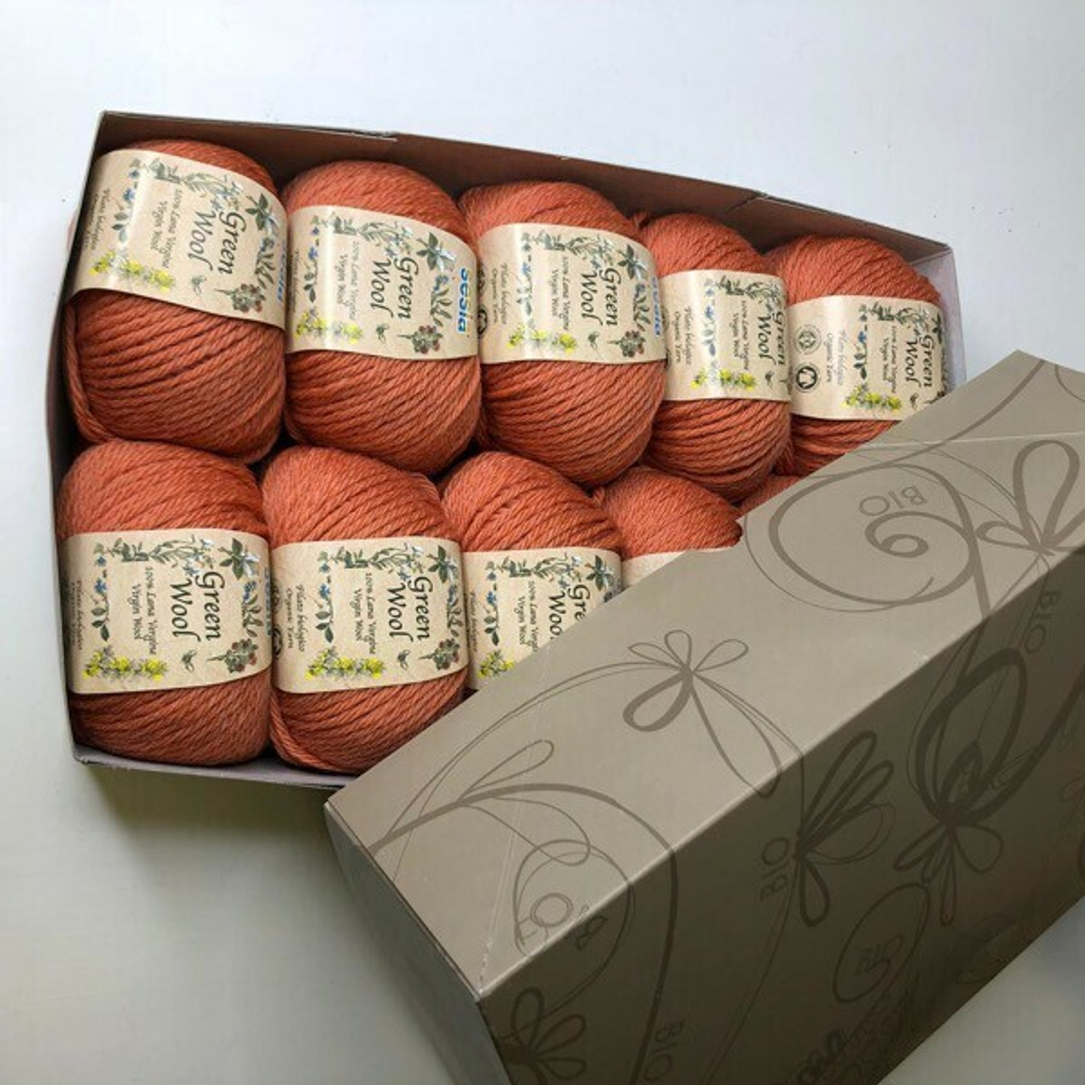 100% шерсть Lana Virgine Green Wool Manifatura Sesia 10*50 гр 80м/50 гр col. 9213 Цена за моток 50гр