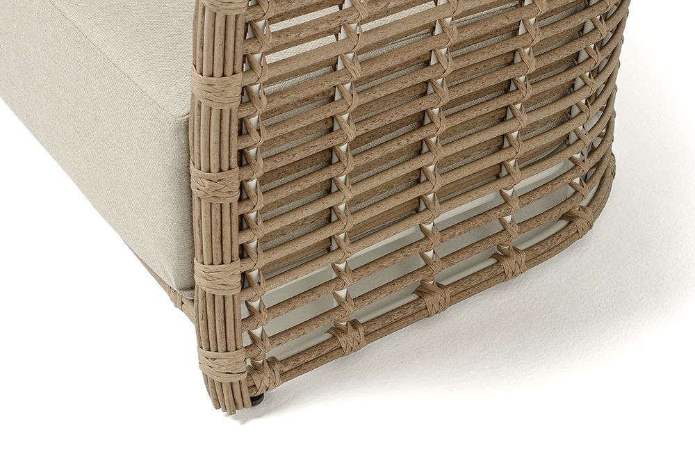 "Валенсия" диван из искусственного ротанга трехместный, цвет соломенный