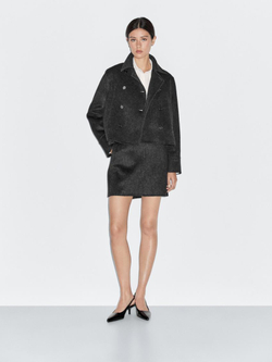 Massimo Dutti Короткое пальто, серый