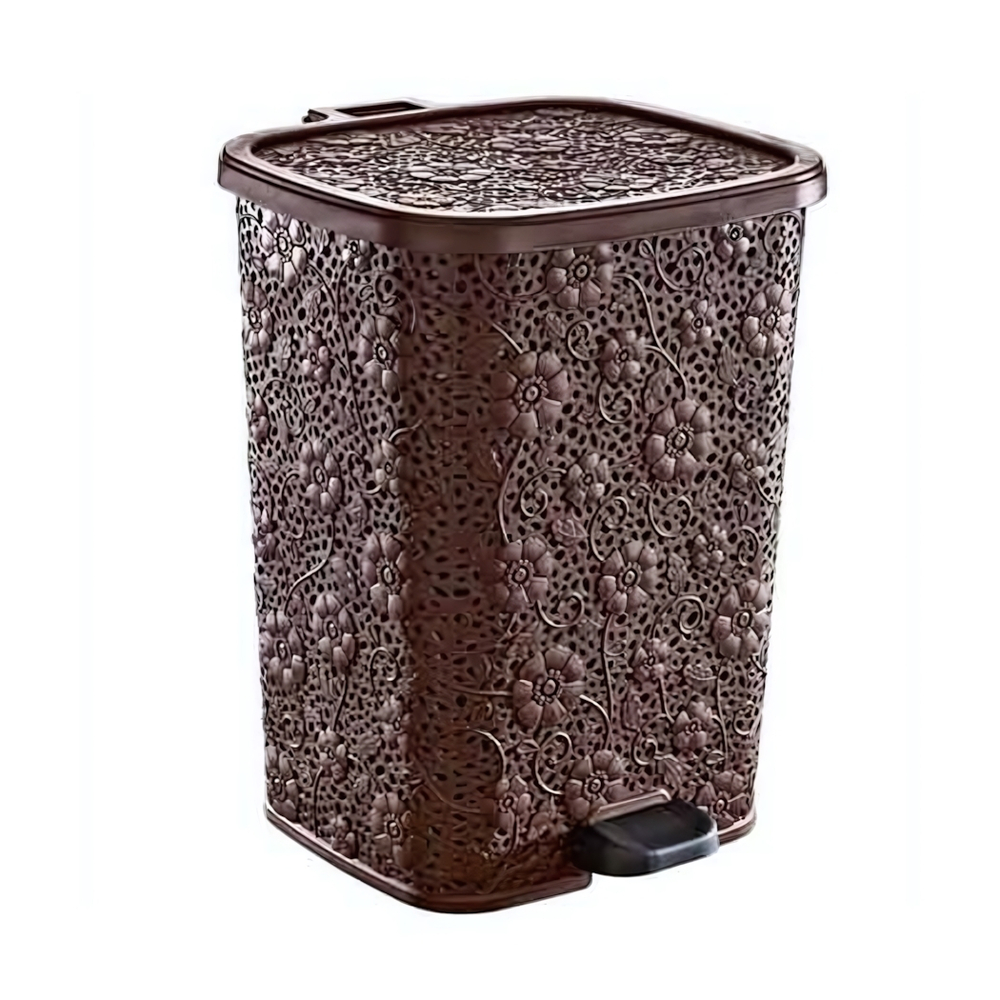 Мусорное ведро с педалью 6 лт АЖУРНОЕ коричневый