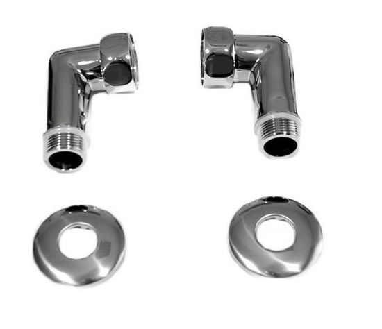 Американки для полотенцесушителя угловые 1/2"х1/2" ВР-НР хромированные