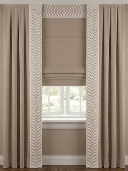 Комплект штор из ткани Ecobella арт. Efes col. 104 с декоративным бордюром Te-Xo