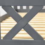 Кровать детская, 90х200, Джульетта, с бортиками, из массива дерева, серая, Dipriz