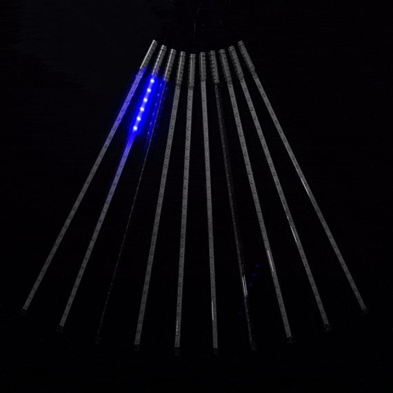 Гирлянда Тающие сосульки 10*0.5 м., 24V., 600 синих LED ламп, коннектор, черный ПВХ, LTC (CCL600-10-1B)