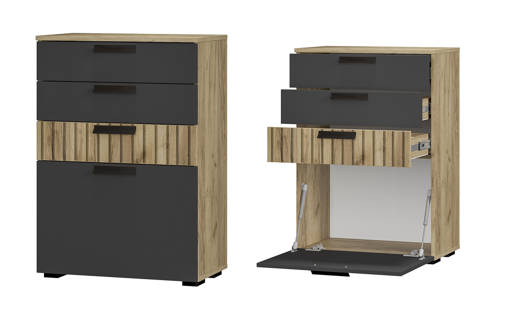 Комод Мишель тип 1 КМ-12 крафт/графит