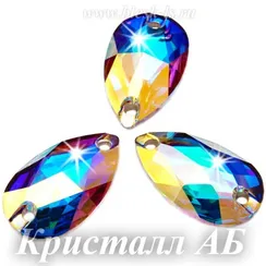 Пришивная капля Solvo с 2 отверстиями, Кристалл АБ