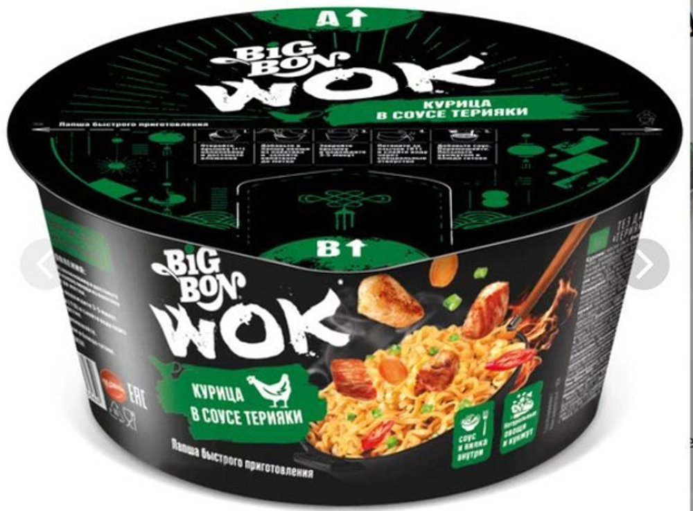 Биг Бон WOK курица+соус Терияки 85г чашка