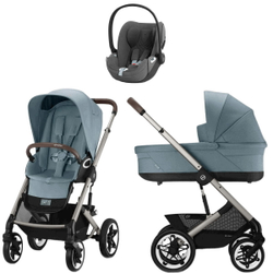 Коляска Cybex Talos S Lux TPE complete Cloud T Mirage Grey Plus 3 в 1 Stormy Blue с дождевиками