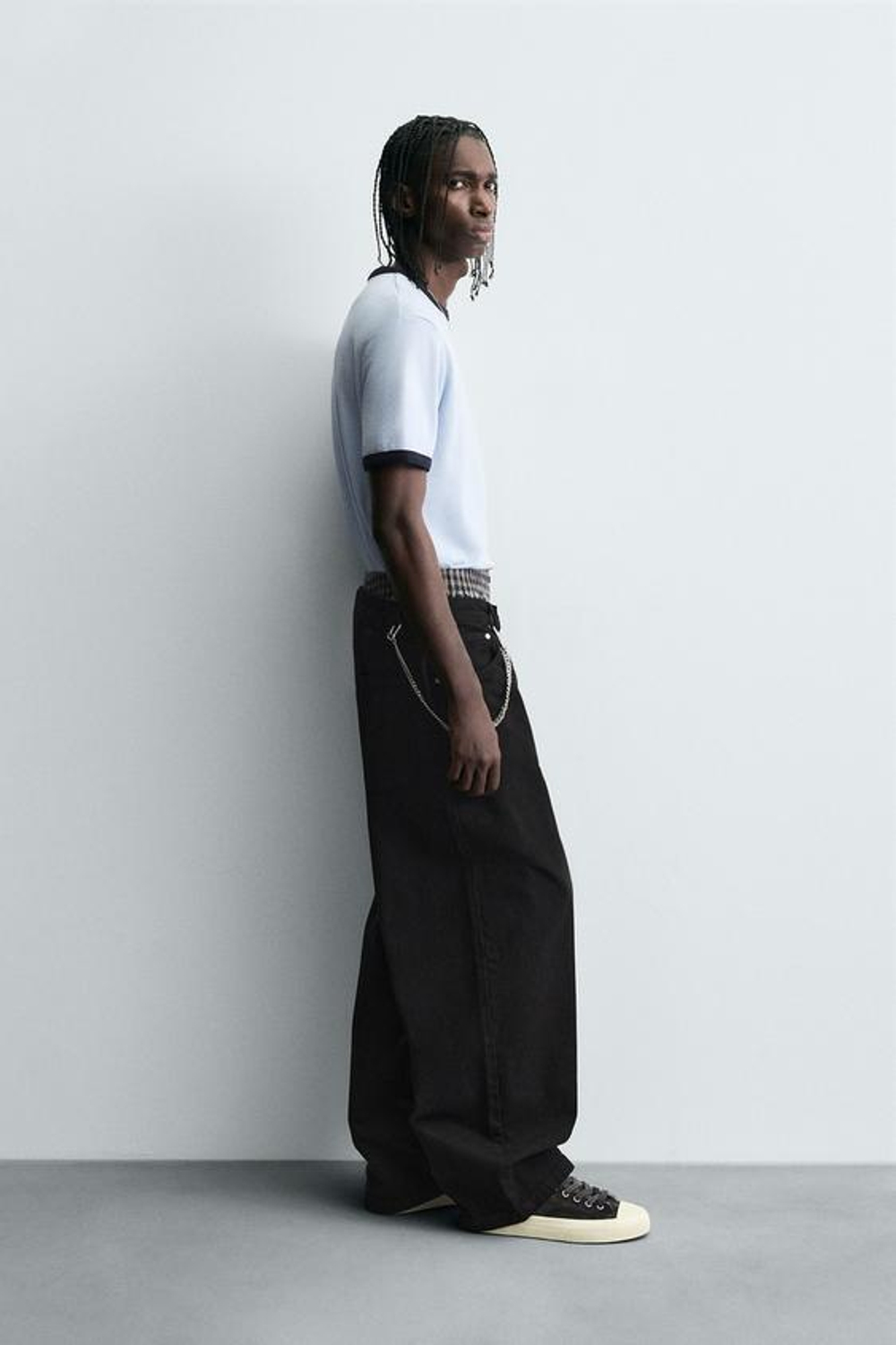 ZARA ДЖИНСЫ BALLOON FIT, ЧЕРНЫЙ