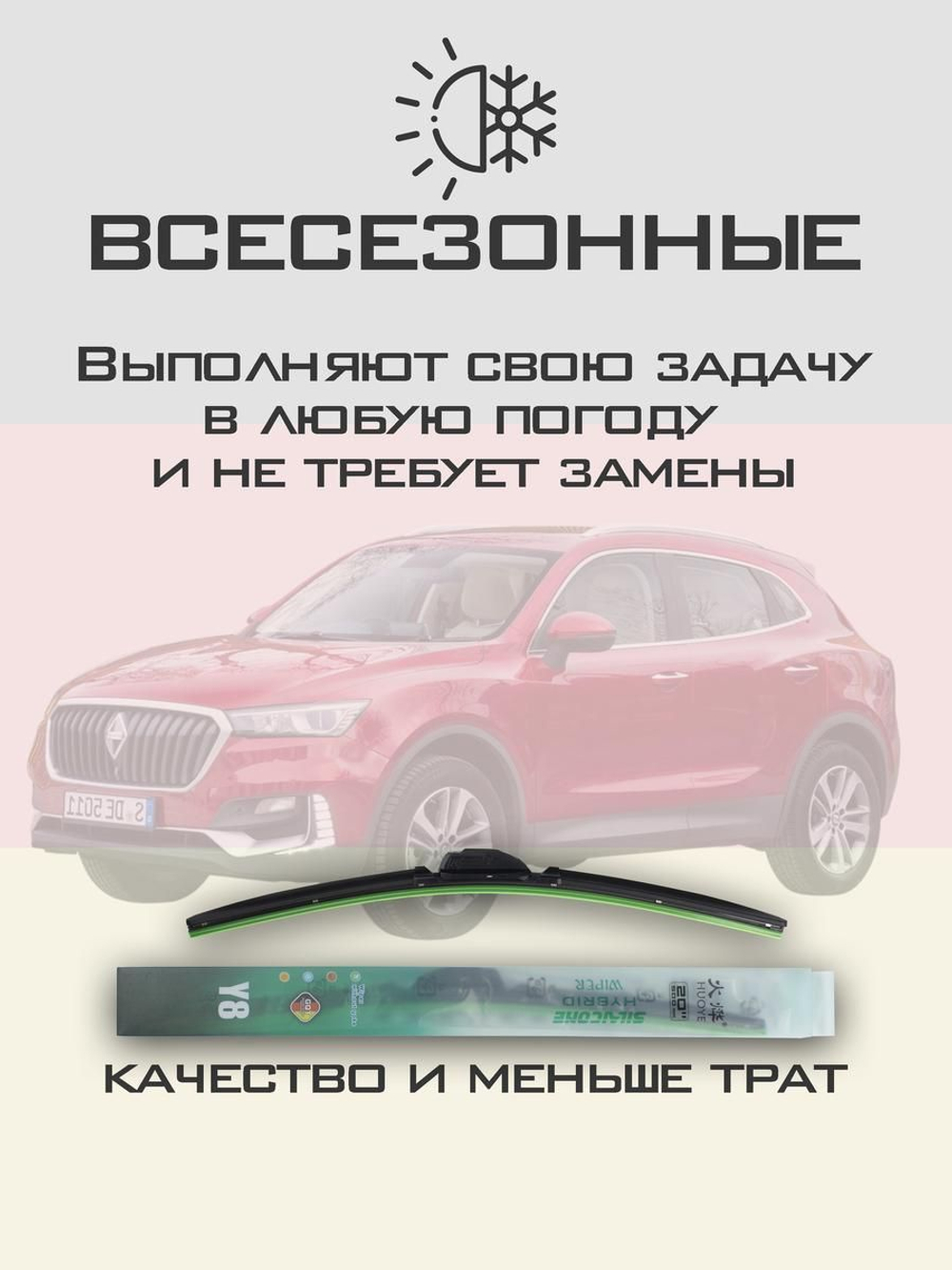 Щетки стеклоочистителя HUOYE Y8 550/475 мм на Borgward BX5 | Push button