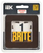 BRITE Рамка 1-местная РУ-1-1-Бр металл коричневый RE AL IEK