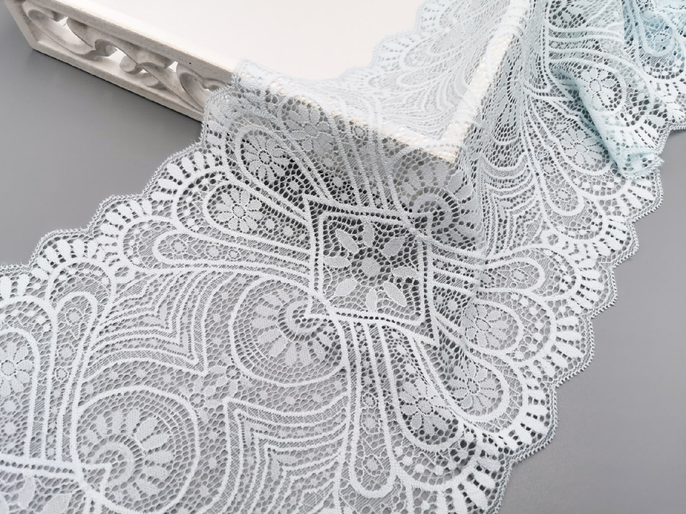 Эластичное кружево, 23см, небесно-голубой (Арт: EK-2721), м