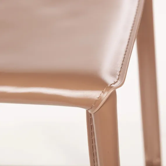 Стул полубарный Rolf, кожа капучино