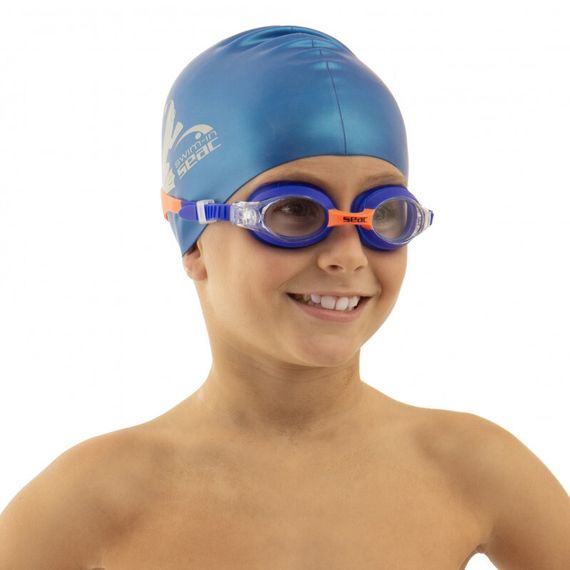 Очки для плавания детские Seac Bubble синий/оранжевый