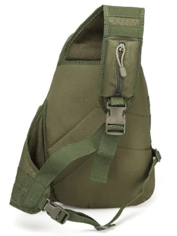 Сумка через плечо большая, молния сбоку (олива)