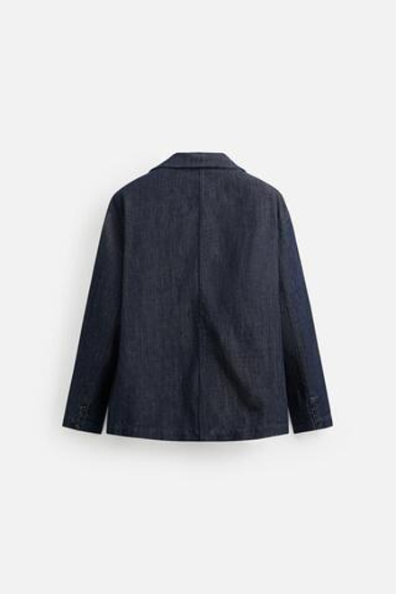 ZARA ДЖИНСОВЫЙ БЛЕЙЗЕР СВОБОДНОГО КРОЯ, ИНДИГО