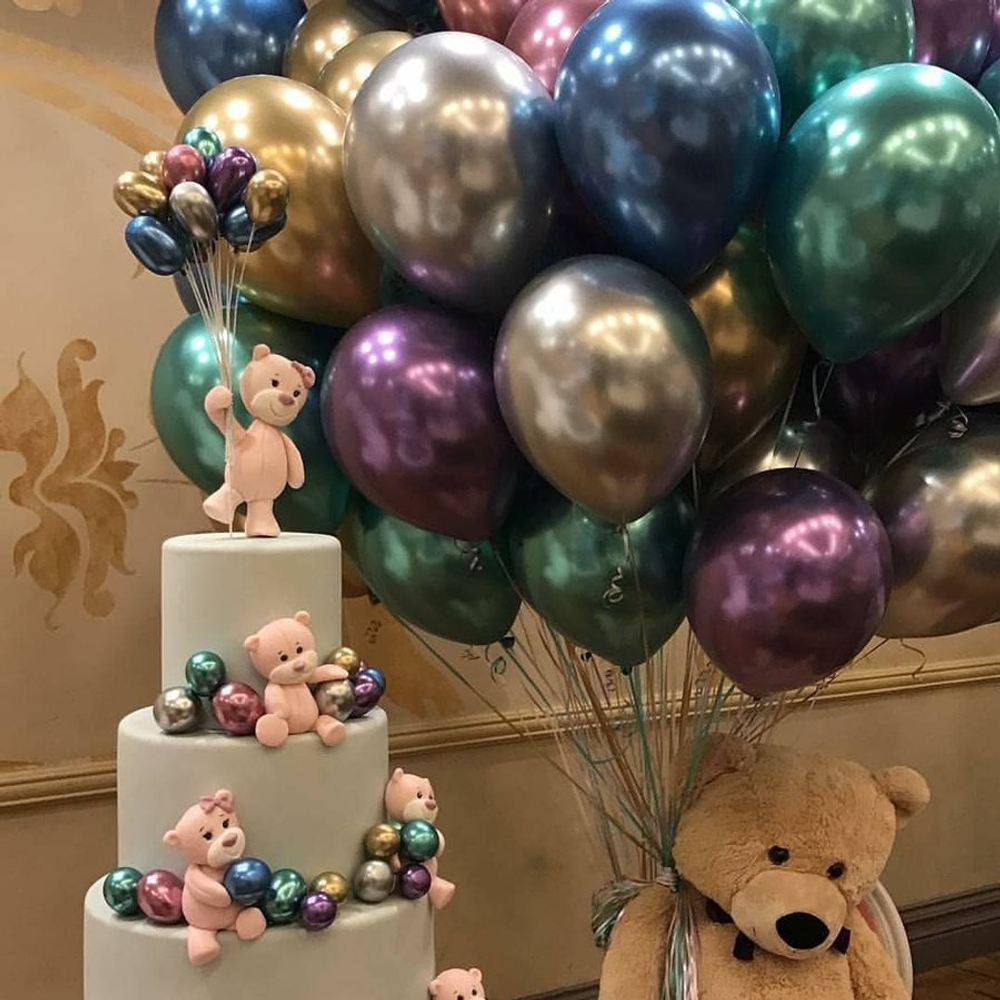 Шар (12"/30 см) Ассорти, хром 50 шт.