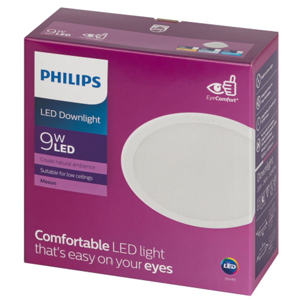 Светильник светодиодный встраиваемый Philips 929003286402 MESON 9Вт 6500K 220-240В D105 | Philips