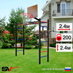 Уличная шведская стенка Sv Sport рукоход У545К (Брусья/Щит баскет)