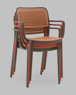 Стул Yona пластиковый с подлокотниками зелёный