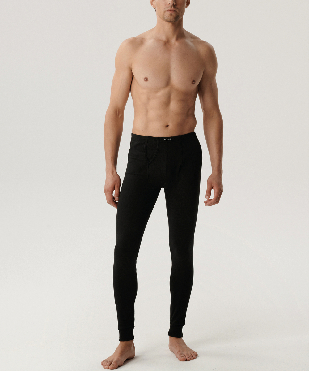 Кальсоны мужские Atlantic, 1 шт. в уп., хлопок, черные, Basic BML-011