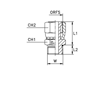 Соединение ORFS 1.3/16" D12 UNF 11/16" (обжатая гайка)  FA