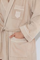 Мужской  халат с тапочками BOSWELL-БОСВЭЛЛ бежевый  Maison Dor Турция