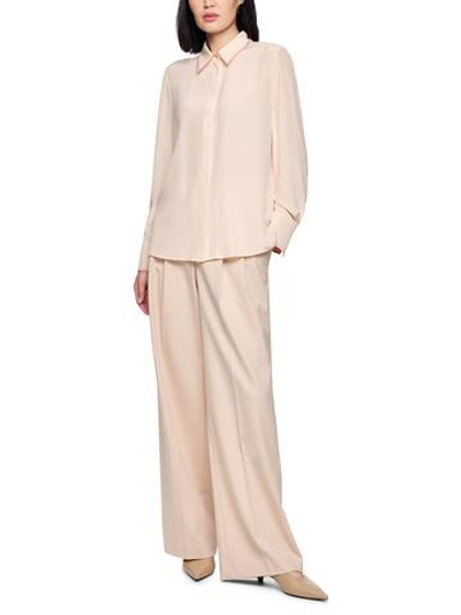 Marc Cain Блуза из тонкого шелка со сборкой на рукавах