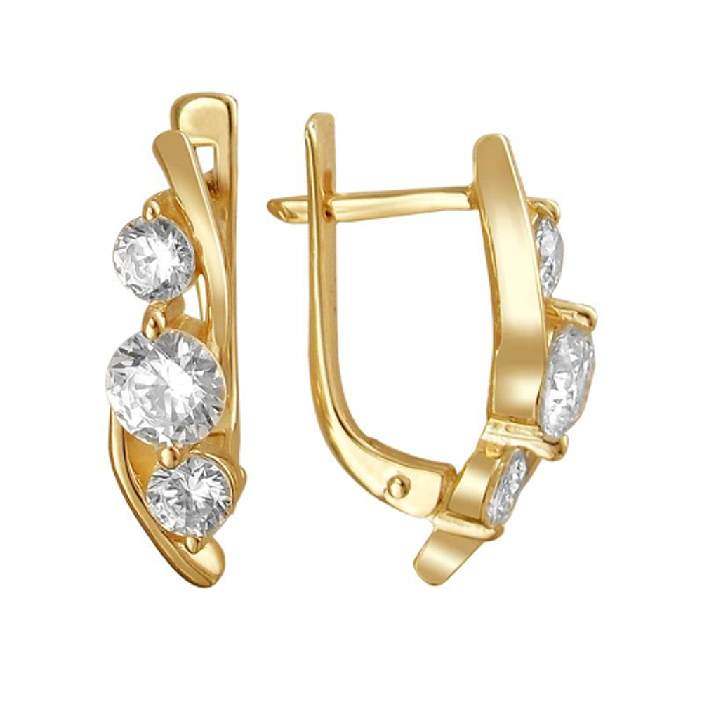 Серьги с бриллиантом  из желтого золота JA-S-1С644510